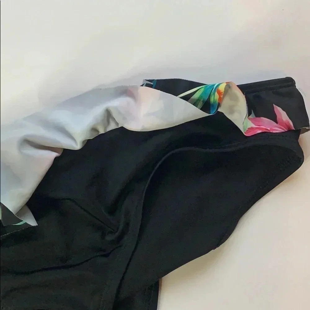 City Streets Swim Bottom Black Floral Trim Sz XL NWT - Picture 3 of 10